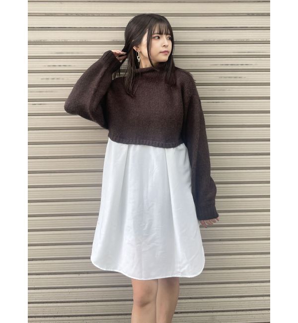 MURUA「スタンドネックニットドッキングワンピース」|ワンピース|