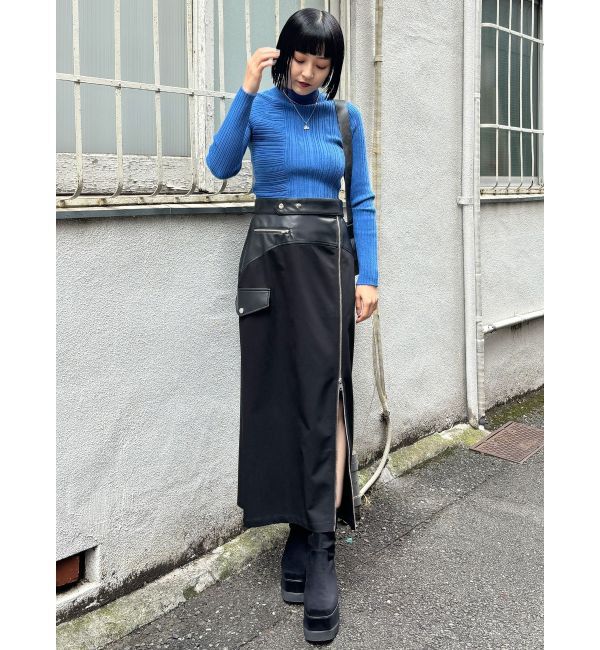 MURUA「スリットナローレザースカート」|スカート|