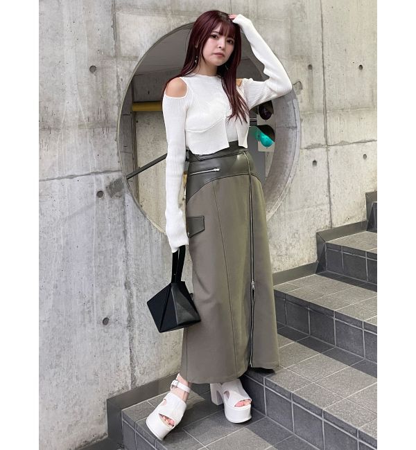MURUA「スリットナローレザースカート」|スカート|