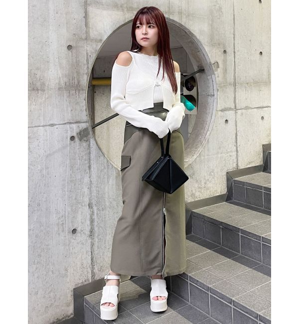 MURUA「スリットナローレザースカート」|スカート|