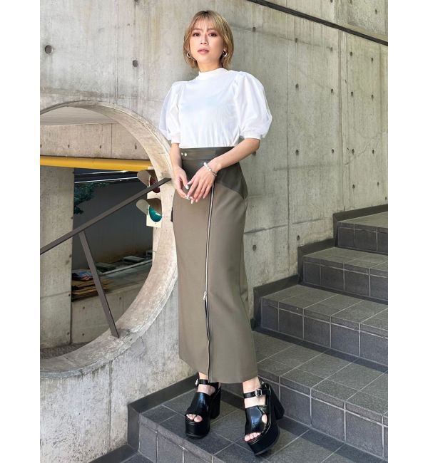 MURUA「スリットナローレザースカート」|スカート|