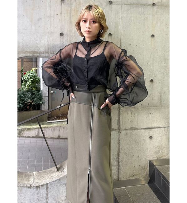 MURUA「スリットナローレザースカート」|スカート|