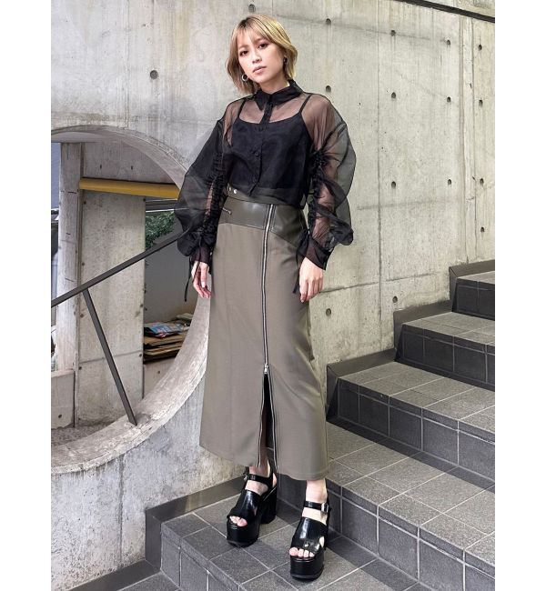 MURUA「スリットナローレザースカート」|スカート|