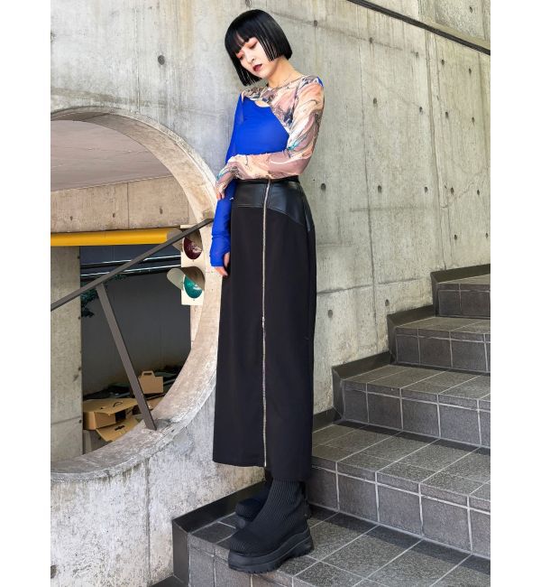 MURUA「スリットナローレザースカート」|スカート|