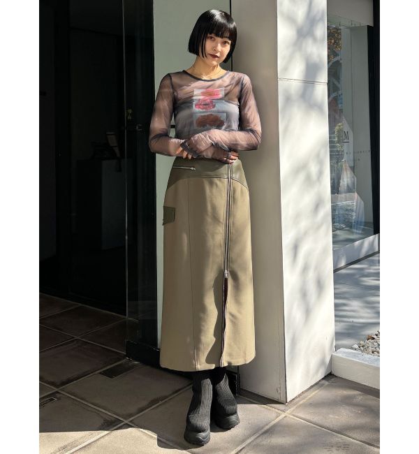 MURUA「スリットナローレザースカート」|スカート|