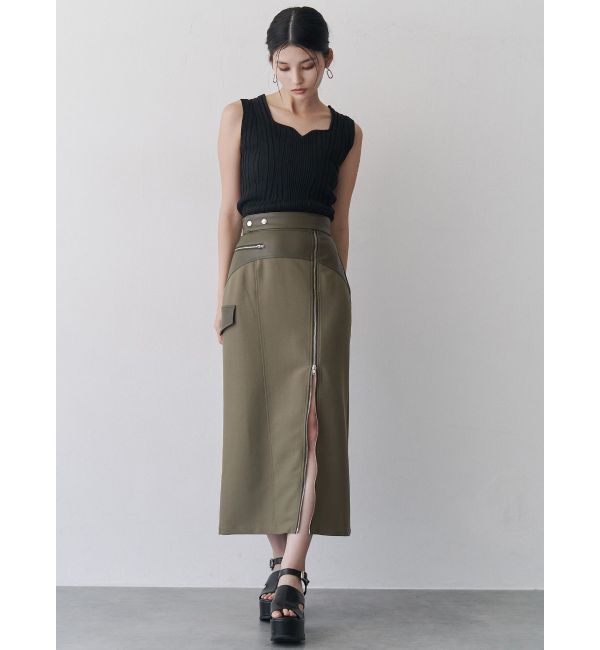 MURUA「スリットナローレザースカート」|スカート|
