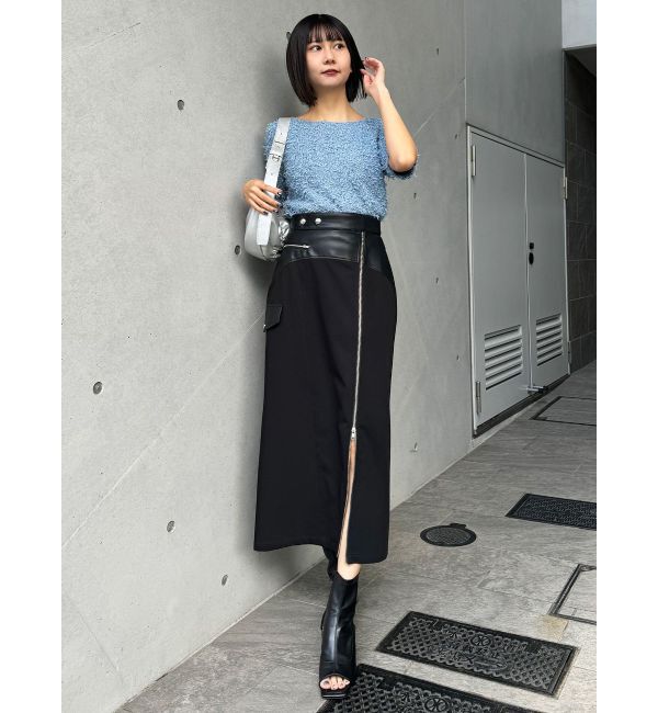 MURUA「スリットナローレザースカート」|スカート|