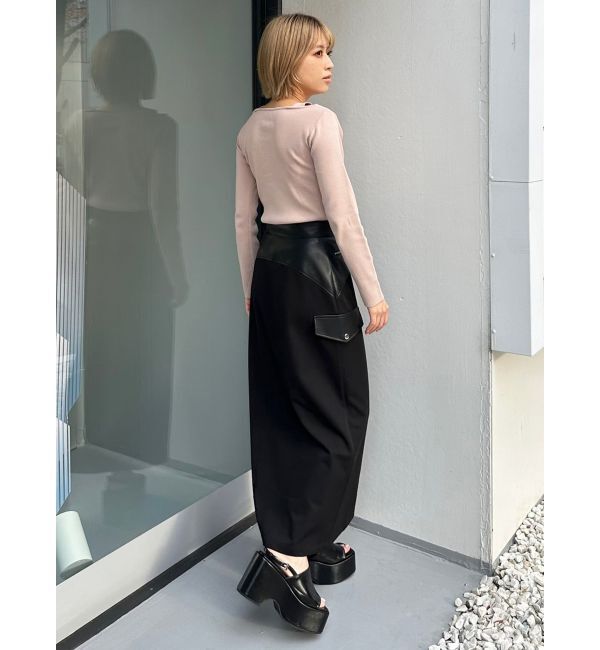 MURUA「スリットナローレザースカート」|スカート|