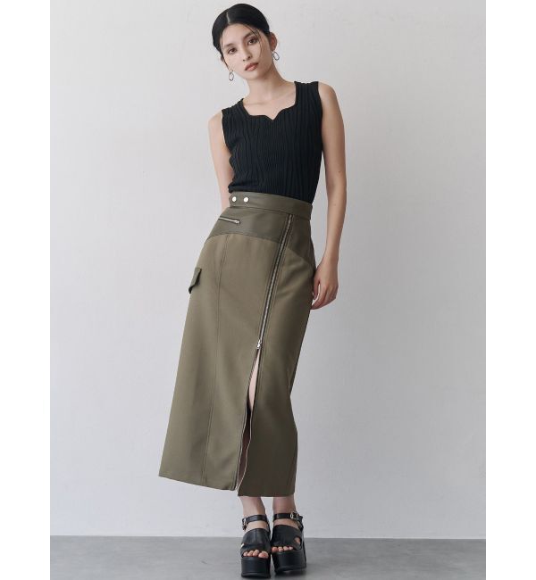 MURUA「スリットナローレザースカート」|スカート|