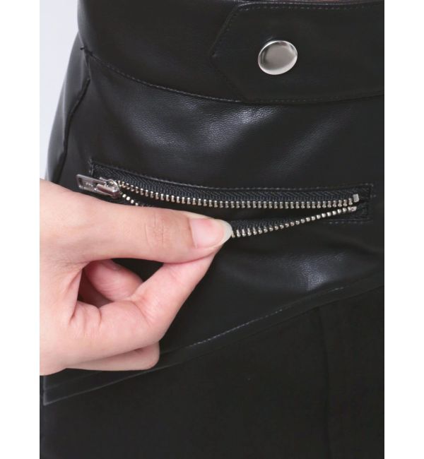 MURUA「スリットナローレザースカート」|スカート|