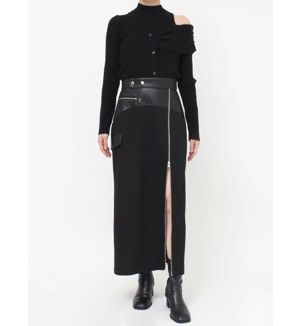 MURUA「スリットナローレザースカート」|スカート|