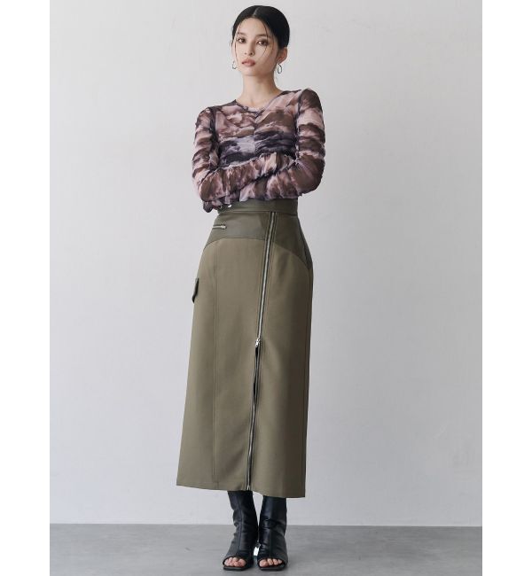 MURUA「スリットナローレザースカート」|スカート|