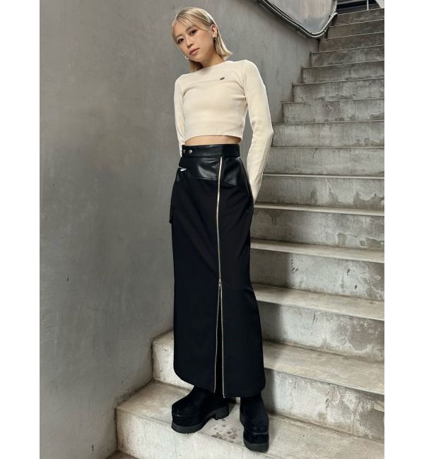 MURUA「スリットナローレザースカート」|スカート|