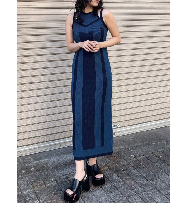 MURUA「レイヤードライクニットキャミワンピース」|ワンピース|ブルー