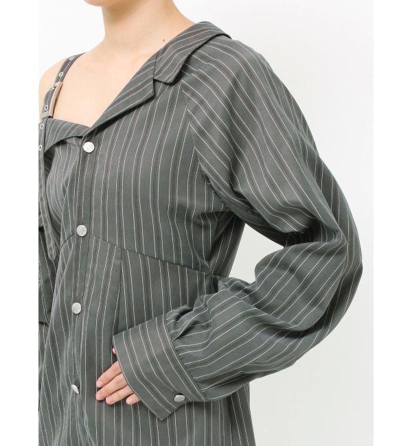 MURUA「アシメショルダーミニシャツワンピース」|ワンピース|