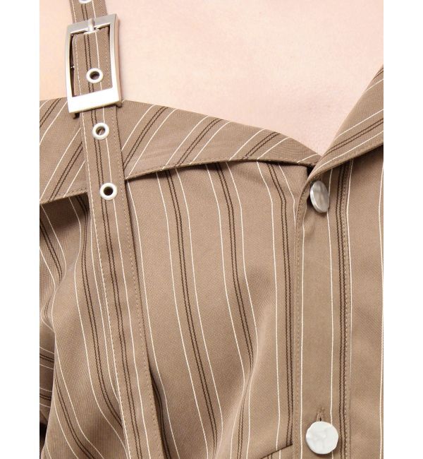 MURUA「アシメショルダーミニシャツワンピース」|ワンピース|