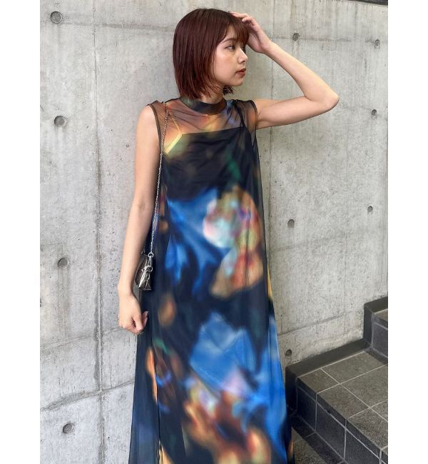 MURUA「【追加生産分】シェイドフラワーレイヤードワンピース」|ワンピース|