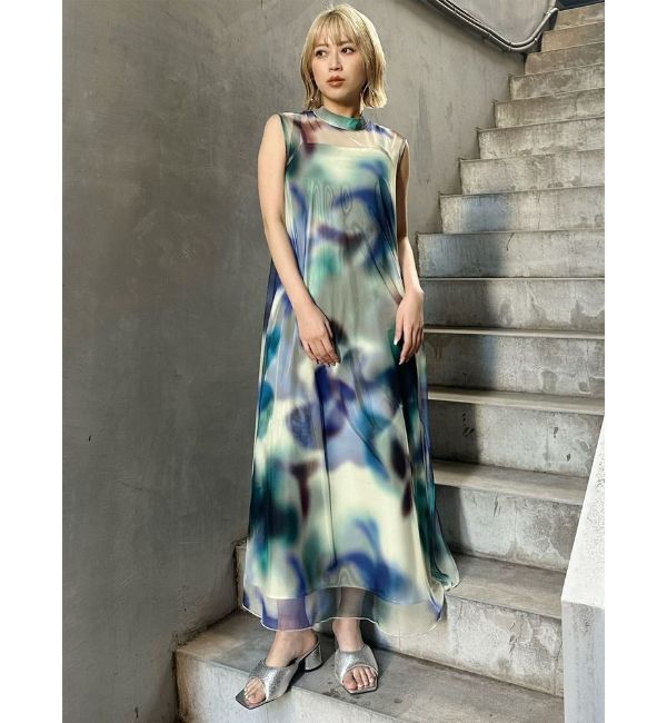 MURUA「【追加生産分】シェイドフラワーレイヤードワンピース」|ワンピース|