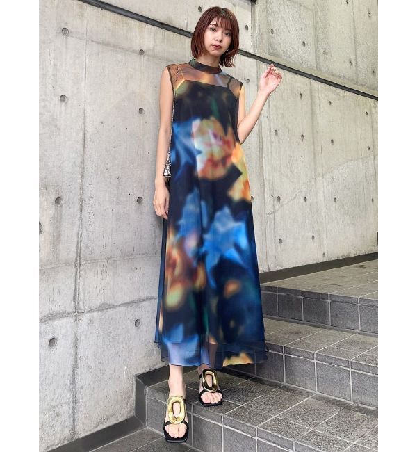 MURUA「【追加生産分】シェイドフラワーレイヤードワンピース」|ワンピース|