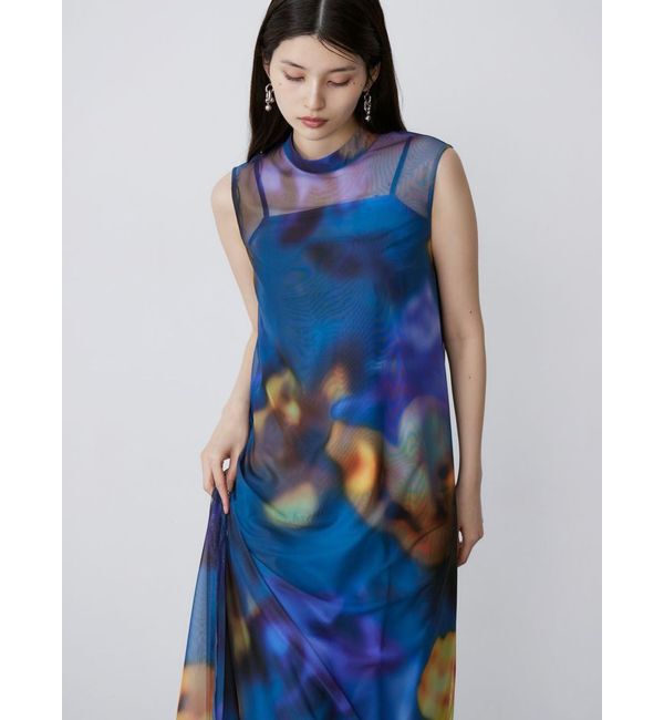 MURUA「【追加生産分】シェイドフラワーレイヤードワンピース」|ワンピース|ブルー