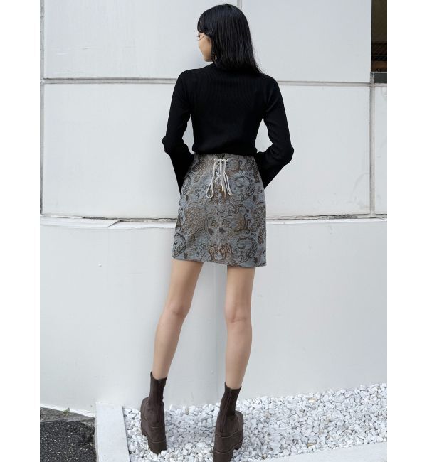 MURUA「【YUKKOコラボ】レースアップジャガードミニスカート【セットアップ着用可】」|スカート|