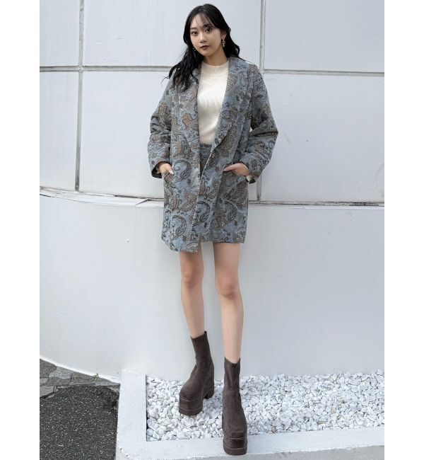 MURUA「【YUKKOコラボ】レースアップジャガードミニスカート【セットアップ着用可】」|スカート|