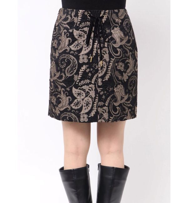 MURUA「【YUKKOコラボ】レースアップジャガードミニスカート【セットアップ着用可】」|スカート|