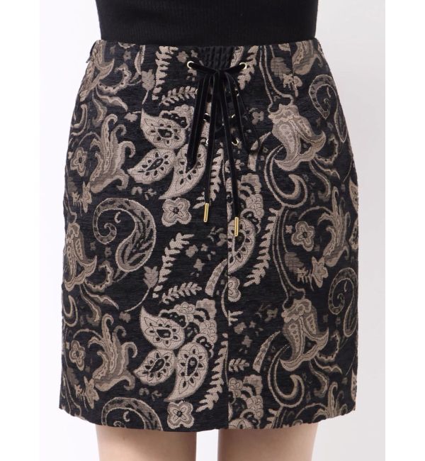 MURUA「【YUKKOコラボ】レースアップジャガードミニスカート【セットアップ着用可】」|スカート|