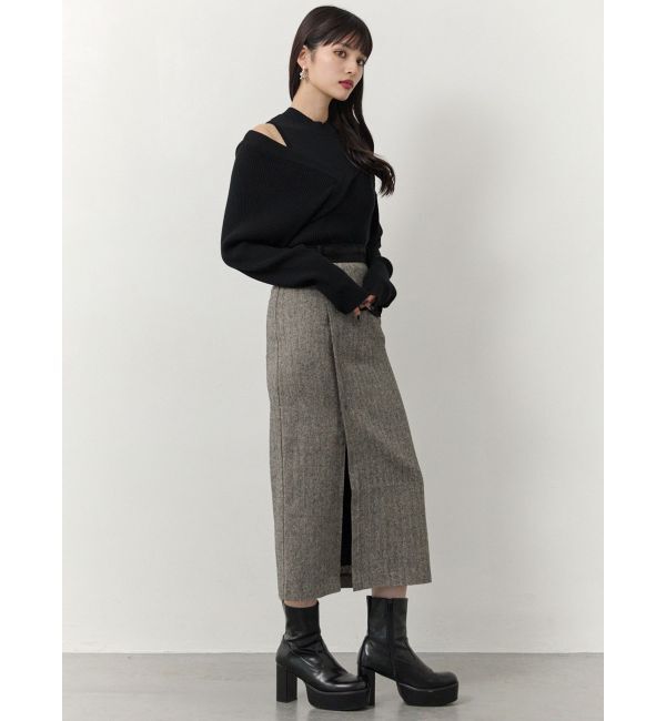 MURUA「MIXパターンスリットナロースカート」|スカート|