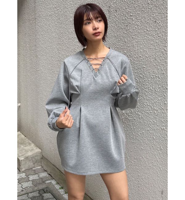 MURUA「デザインレースアップミニワンピース」|ワンピース|