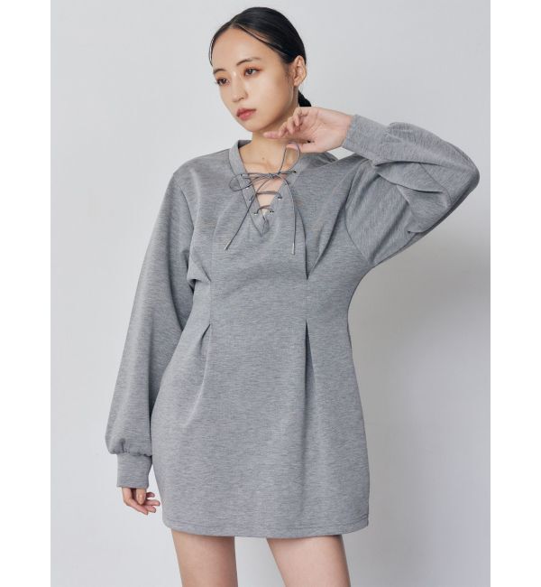 MURUA「デザインレースアップミニワンピース」|ワンピース|