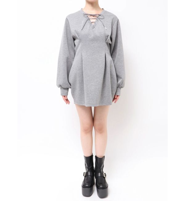 MURUA「デザインレースアップミニワンピース」|ワンピース|