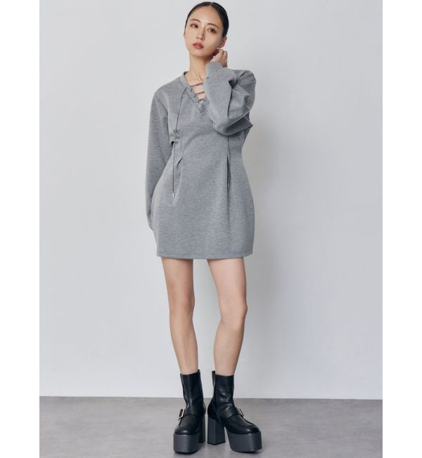 MURUA「デザインレースアップミニワンピース」|ワンピース|