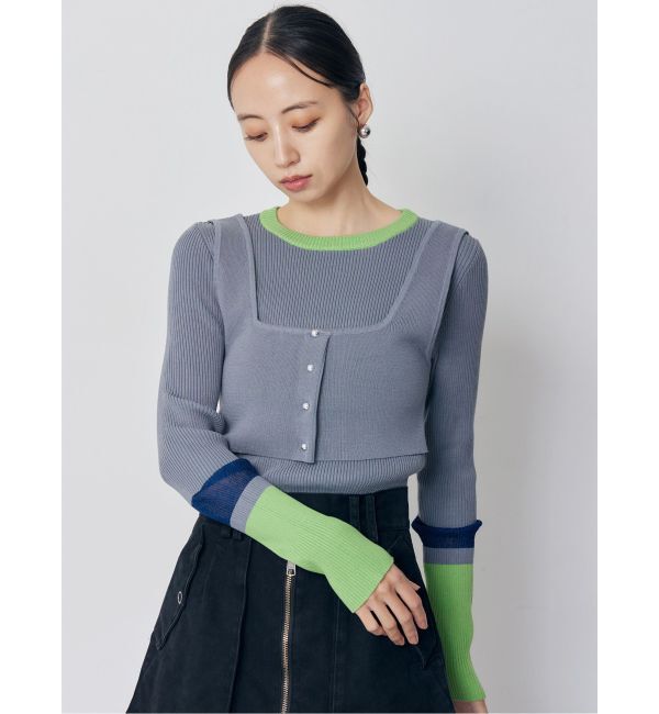 MURUA「バイカラーレイヤードニット」|ニット・セーター|