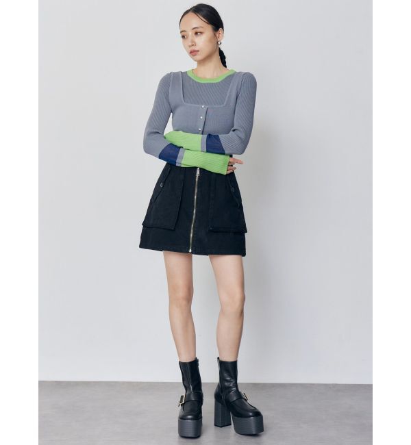 MURUA「バイカラーレイヤードニット」|ニット・セーター|