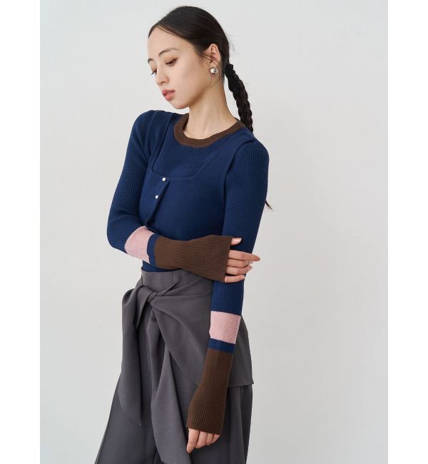 MURUA「バイカラーレイヤードニット」|ニット・セーター|