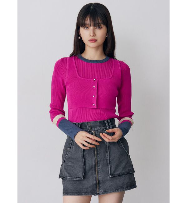 MURUA「バイカラーレイヤードニット」|ニット・セーター|