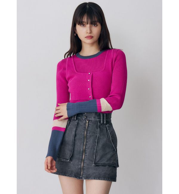 MURUA「バイカラーレイヤードニット」|ニット・セーター|