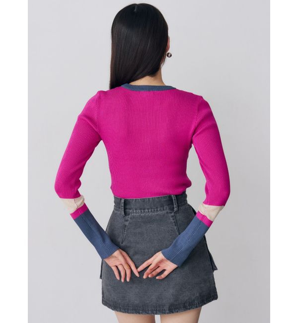 MURUA「バイカラーレイヤードニット」|ニット・セーター|