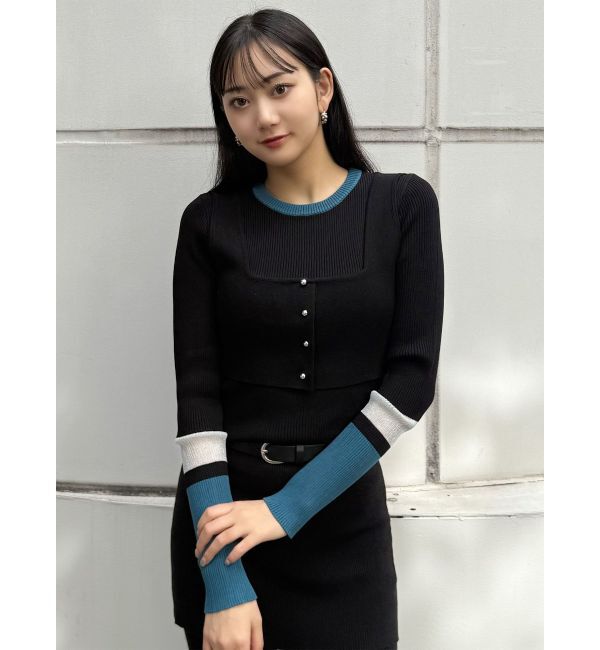 MURUA「バイカラーレイヤードニット」|ニット・セーター|