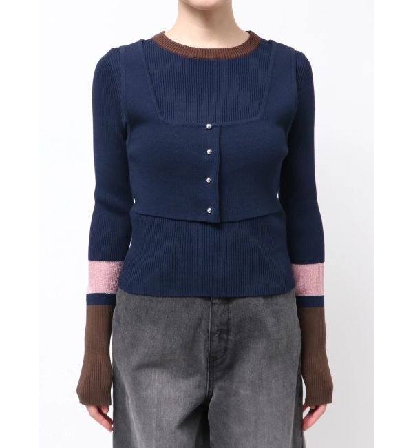 MURUA「バイカラーレイヤードニット」|ニット・セーター|