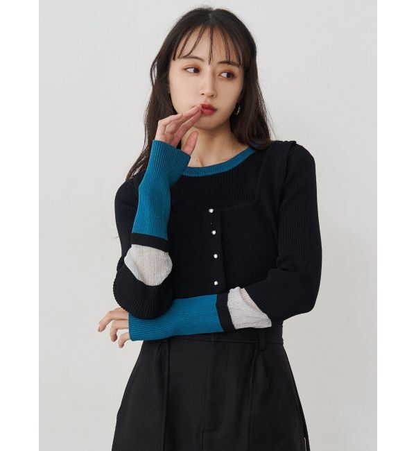 MURUA「バイカラーレイヤードニット」|ニット・セーター|