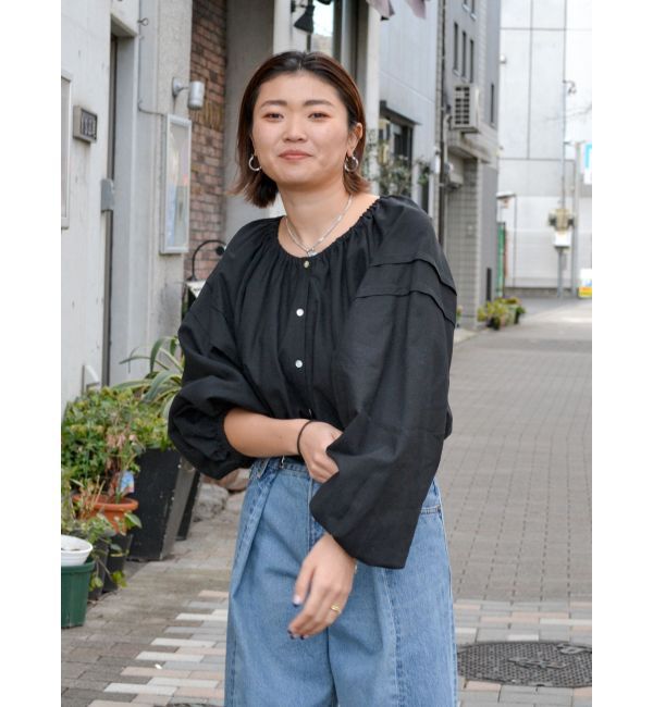 Ungrid「ボリュームショートブラウス」|シャツ・ブラウス|ブラック