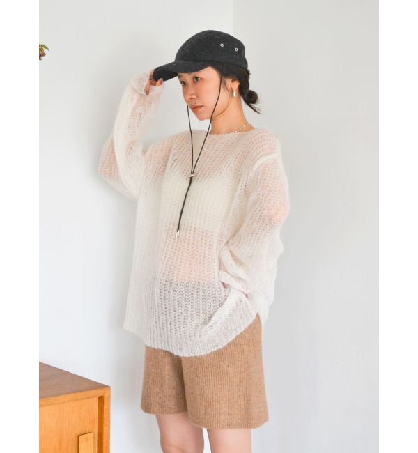Ungrid「アルパカ混透かし編みニット」|ニット・セーター|