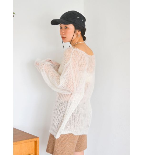Ungrid「アルパカ混透かし編みニット」|ニット・セーター|