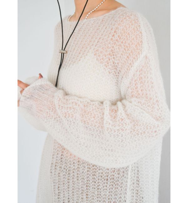 Ungrid「アルパカ混透かし編みニット」|ニット・セーター|