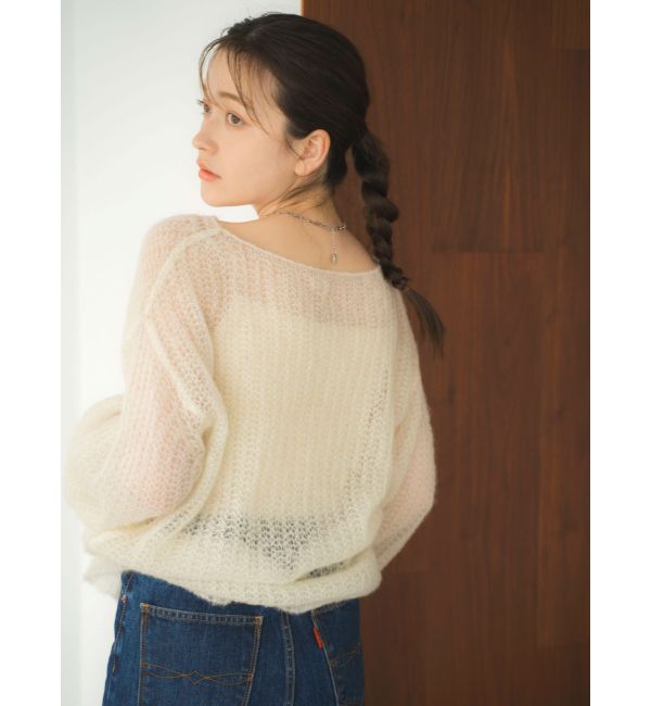 Ungrid「アルパカ混透かし編みニット」|ニット・セーター|