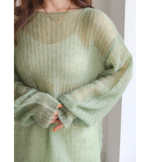 Ungrid「アルパカ混透かし編みニット」|ニット・セーター|