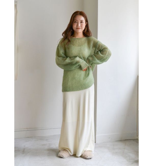 Ungrid「アルパカ混透かし編みニット」|ニット・セーター|