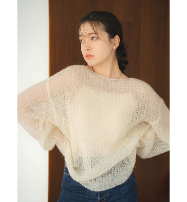 Ungrid「アルパカ混透かし編みニット」|ニット・セーター|
